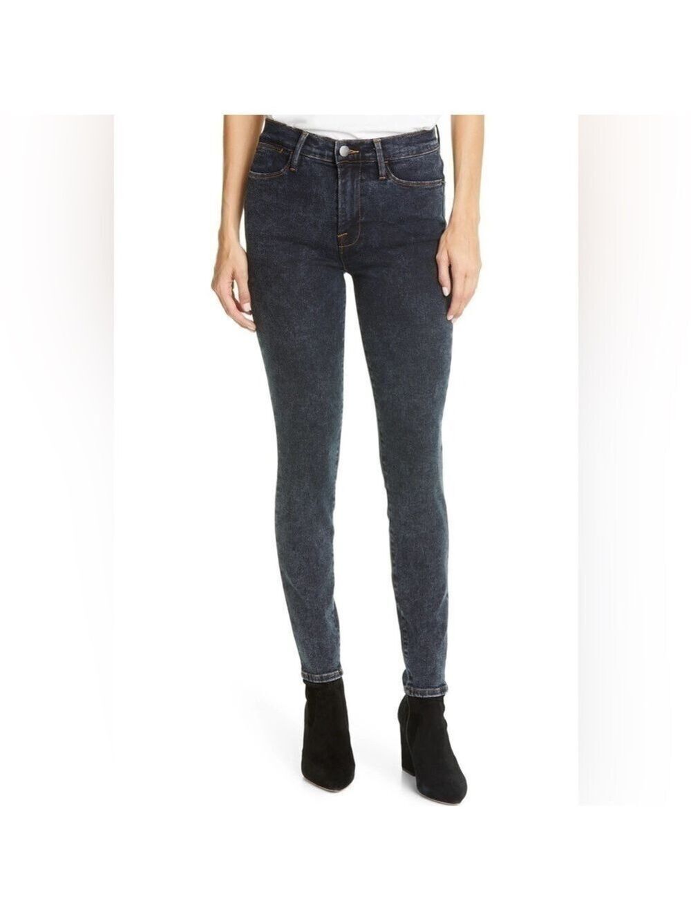 Frame le high skinny trumbull dark wash denim jean 25